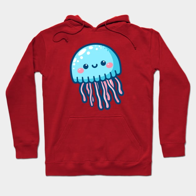 Cute Blue Jellyfish Hoodie by Arief Uchiha